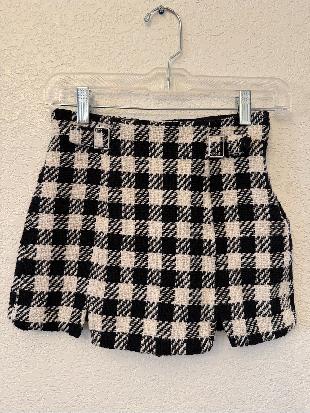 H&M Black and White Plaid Girls' Skort